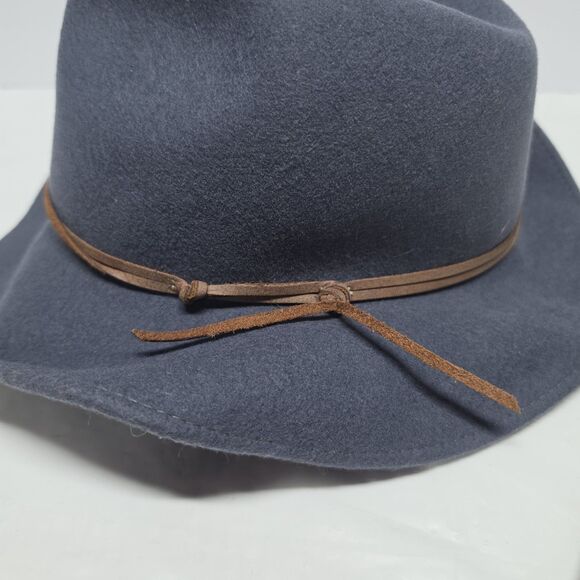 Ale by Alessandra Aurora Wool Felt Hat Smokey Blue Gray Adjustable Boho Cowgirl